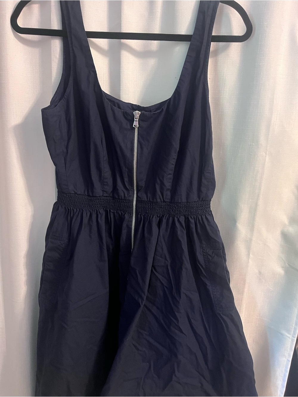 J. Crew Navy Sleeveless A-line Zip-Front Summer Dress 10